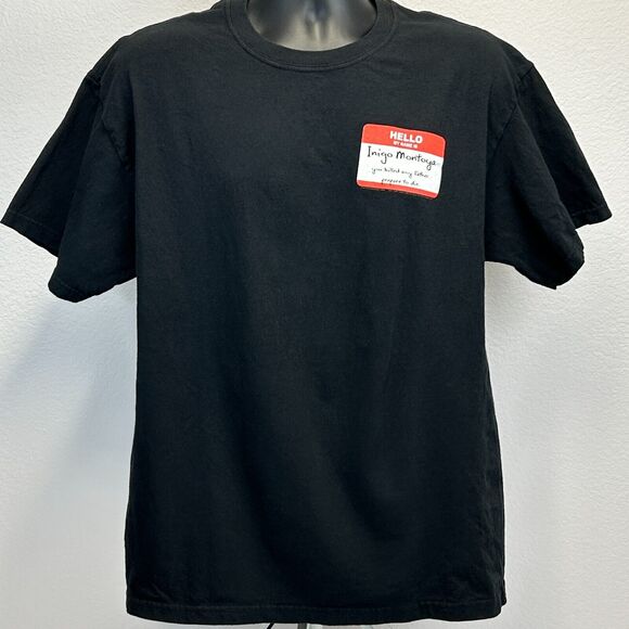 The Princess Bride Inigo Montoya T Shirt Name Tag Movie Film Black Mens L Large - Picture 2 of 6